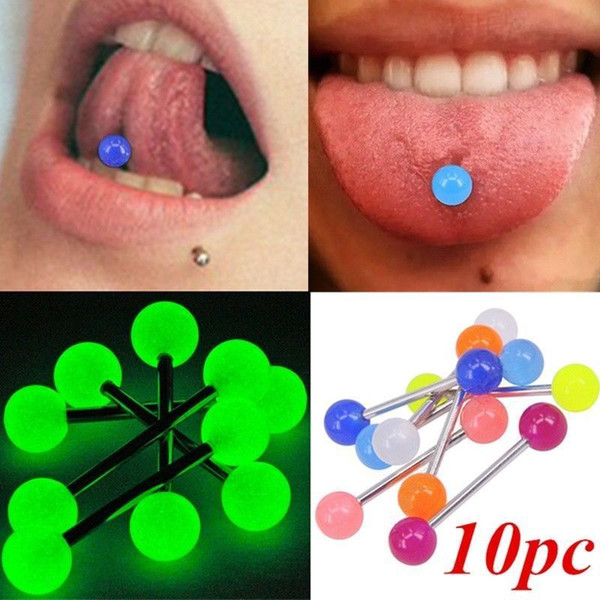 Shop new jewelry luminous tongue nail Shop new jewelry luminous tongue nail barbell tongue nail body piercing good quality price concessions