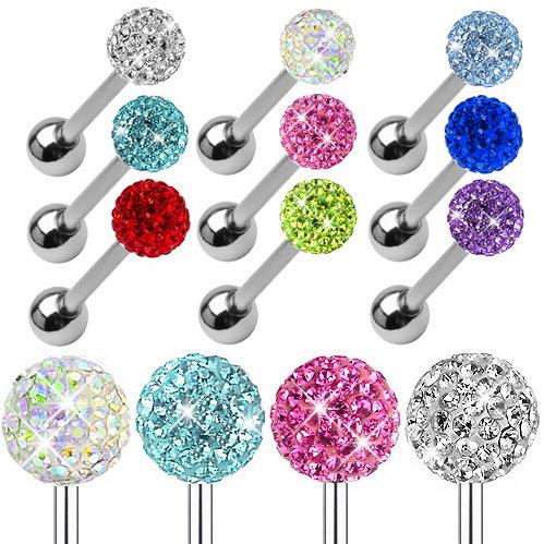 Tongue Ring Promotion Nail Titanium Earrings Tongue Pin Lady Full Diamond Ball Anti Allergy men's jewelry