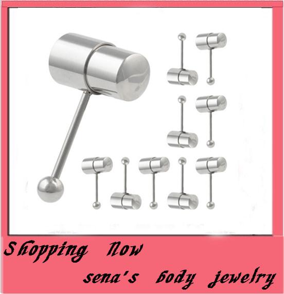 T11 Vibrating Tongue Ring Stainless Steel Rings Gold Color Barbell Tongue Piercing Stud Tongue Ring Jewelry T42