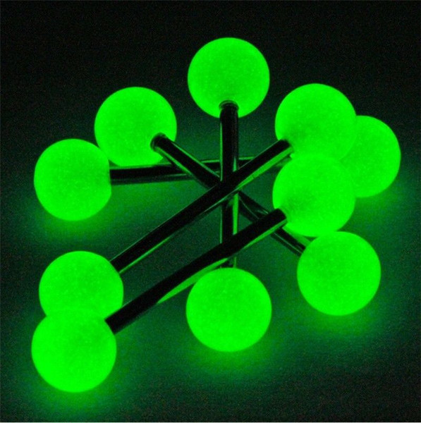 2019 Manufacturers sell luminous barbell tongue nail ear bone nail breast nail body piercing DHL SHIPPING