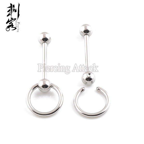 316L Surgical Steel Slave Ring Barbell Tongue Piercing Jewelry Free Shipping