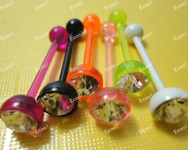 Wholesale Lot Body Jewelry Bulk Lots Piercing Crystal Tongue Navel Rings Bar Barbell LR325 free shipping