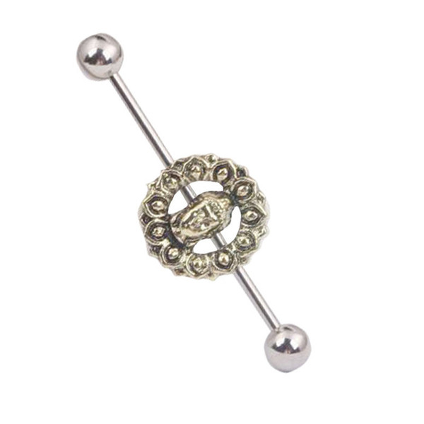 Hot style stainless steel industrial long tongue barbell ring fashion body jewelry earring piercing 10pcs/lot