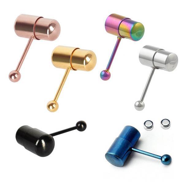 2016New Arrival 1Pc 316L Stainless Steel Vibrating Virbate Tongue Bar Ring Stud Body Piercing