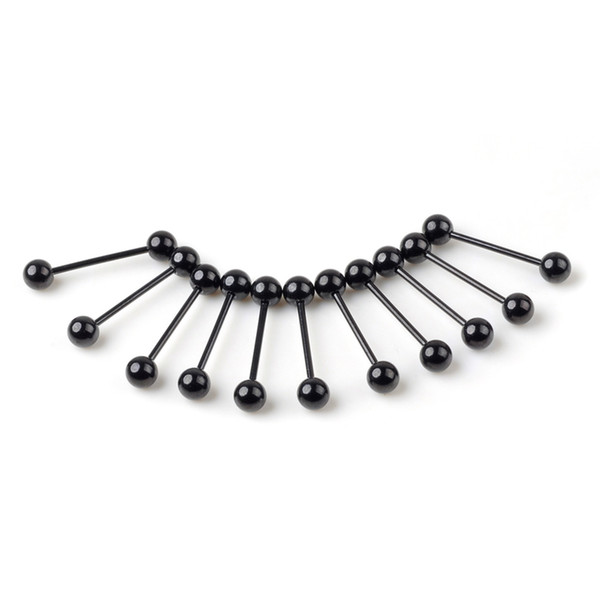 100pcs Punk Black 17G Stainless Steel Navel Nipple Tongue Rings Barbell Tragus Ear Cartilage Labret Lip Piercings Body Jewelry