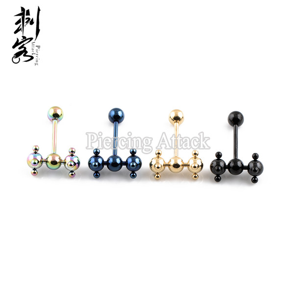 Titanium Anodized Erotic Spinner Barbell Porn Tongue Ring 1.6*16*6mm Lot of 30pcs Body Jewelry