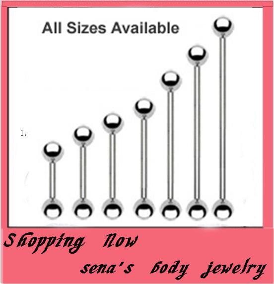 tongue ring 70pcs/lot mix 7 size stainless steel ball heix earring piercing body tongue ring