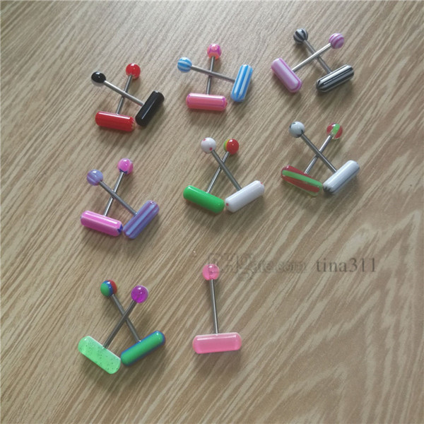 Fashion acrylic tongue nail Hot selling Capsule tongue ring puncture breast nail human body puncture Ornaments T9C0098