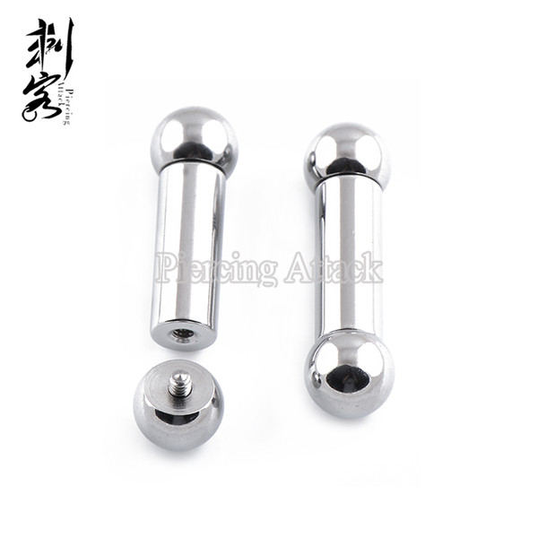 (Min. order $10) Free Shippping Body Piercing Jewelry Heavy Gauge Steel Internally threaded Barbell Tongue Bar