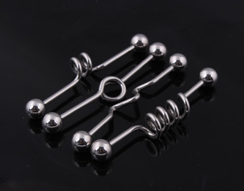 Tongue bar T02 40PCS MIX 4 style body jewelry stainless steel tongue stud tongue industrial barbell