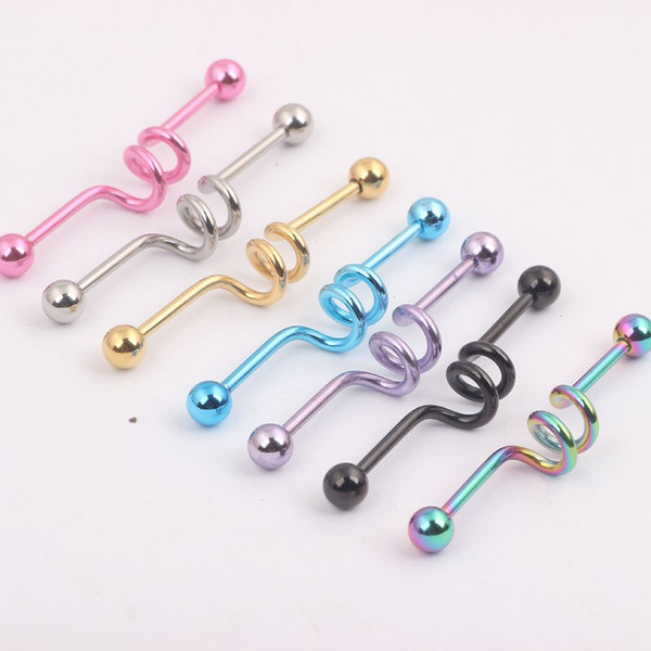 2016 Fashion Scaffold Industrial Barbell Earring 14G Long Tongue Ring 40pcs/lot Body Piercing Jewelry