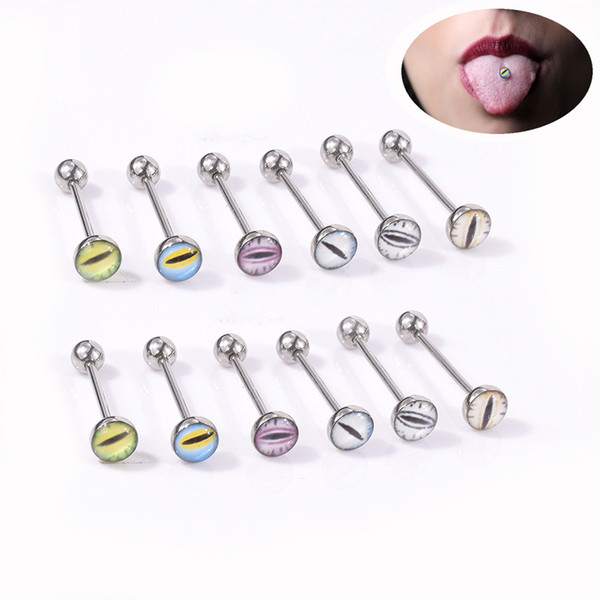 2019 New Trendy Eye Tongue Rings Assorted Tongue Nail Barbell Ring Nipple Body Piercing Jewelry Gift