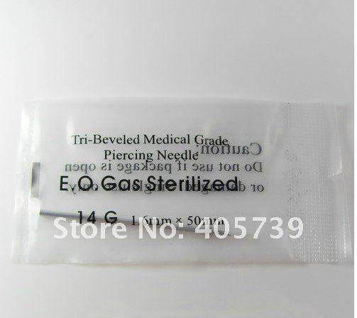 Body Piercing Needles 14g 1 .6mm 15g Sterilized Medical Grade Piercing Tools For Navel Tongue 50pcs /Lot Free Shipping