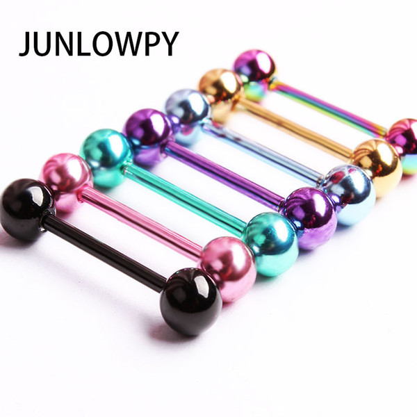 Colorful Stainless Steel Tongue Barbell Bars Mix 50pcs /Lot Mix Colors Body Jewelry Piercing Tongue Rings