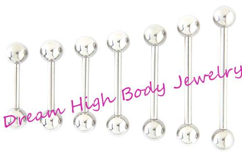 Straight Barbell Tongue Bar Tongue Ring Nipple Piercing Eyebrow Tregus 1 .2mm 1 .6mm 6mm 22mm Length Ear Stud Fancy Body Jewelry