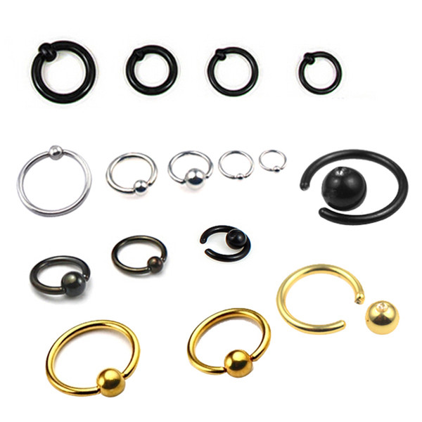 Free Shipping 316l Stainless Steel Eazy Out Captive Ring Hoops Cbr /Bcr Body Piercing Jewelry