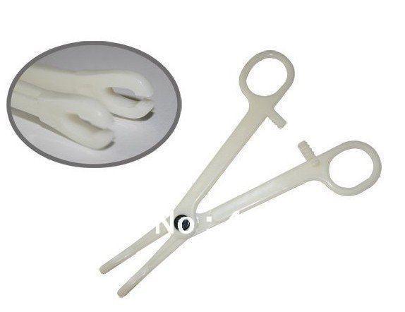 Wholesale-OP-50 pcs Disposable Piercing Forceps clamp sterilized piercing tools Free shipping