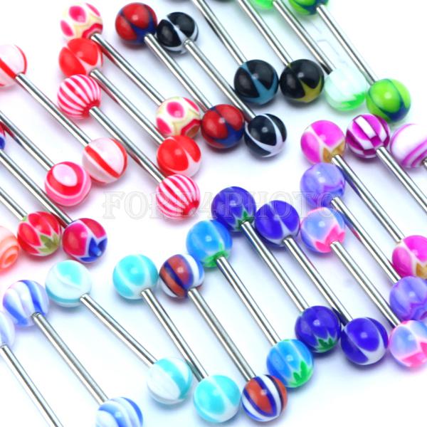 Wholesale-120 pcs MIXED Tongue Ring Tounge Different BARBELL BAR BODY