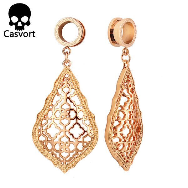 Casvort New Fashion Addie Rose Gold Dangle Modern Earrings Plugs Body Jewelry for Women Wholesale Gift