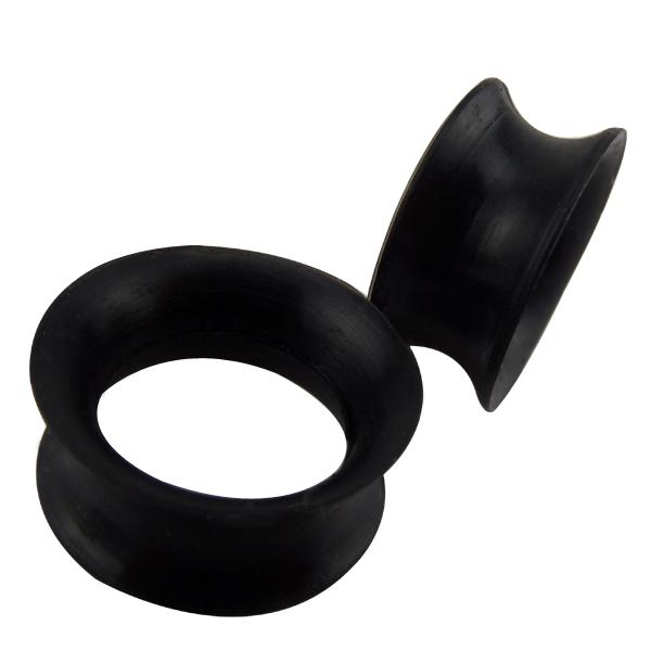 Wholesale-2PCS/Lot Silicone Black Ear Gauges Plugs and Flesh Tunnels,Stretching Expander,Piercing Jewelry