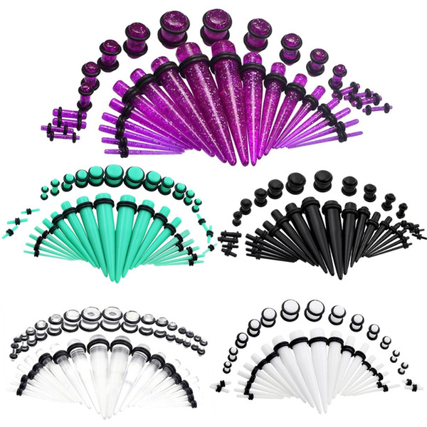 Acrylic Ear Gauge Taper And Plug Stretching Kits Flesh Tunnel Expansion Body Piercing Jewelry 36pcs/set