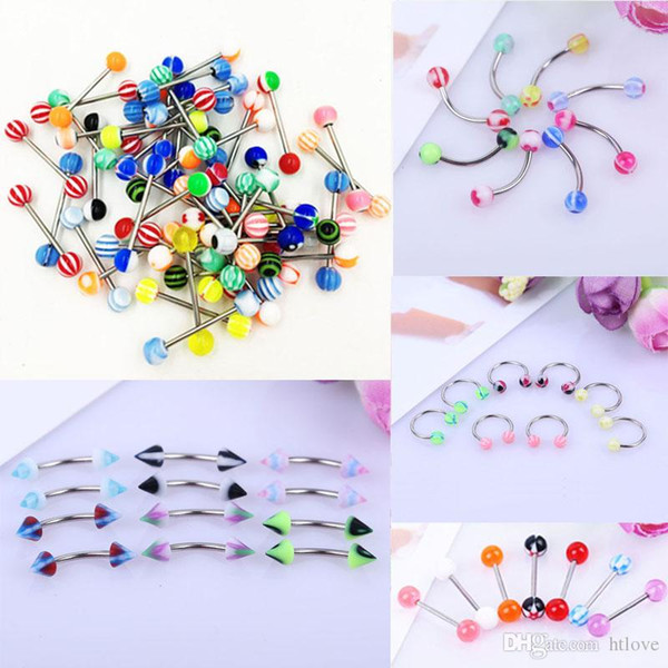 Wholesale Titanium Stainless steel Body Jewelry hoop Belly Tongue Ring Lip Eyebrow Piercing