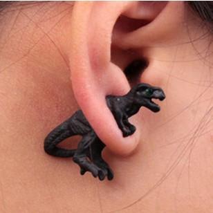 CUBIC T.REX DINOSAUR WOMEN MEN PIERCING EARRING PUNK PENETRATING EAR JEWELRY EAR STUD HIP HOP POPPIN NEW JACK SWING EAR ACCESSORIES EARRINGS