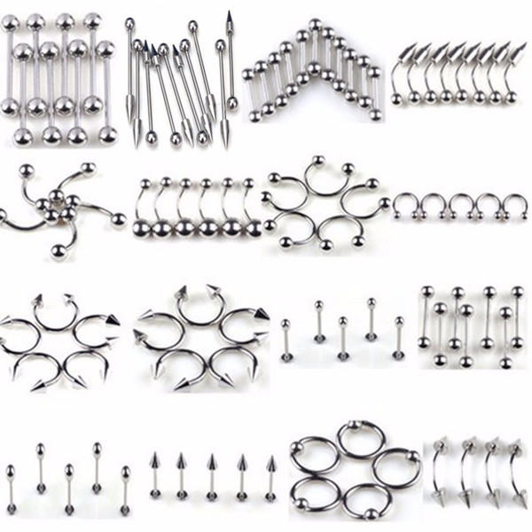 85pcs/set Rhinestone Lip nail Eyebrow nail Navel ring stainless steel nose rings wholesale Nose Rings & Studs fashion Body Jewelry