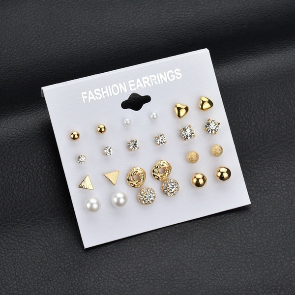 Fashion lady lucky earnail suit ,square zircon-like earnails, peach-core drilled earrings, charm women best partner jewelry.