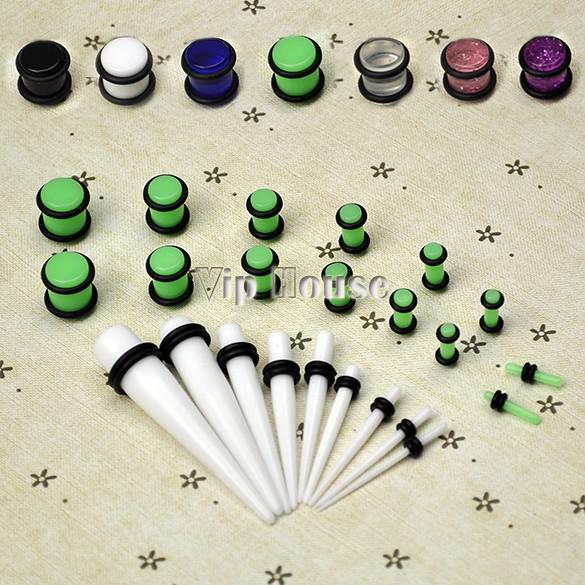 2014 Free Shipping 23 Pc Ear Taper+ PLUG Kit 14G-00G 1.6mm-10mm Gauges Expander Set Stretchers Body Jewelry B12 9188