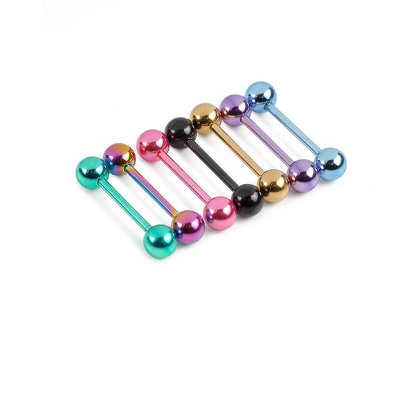 7 pcs per lot Sexy Barbell Tongue Piercing Balls Surgical Steel Industrial Piercing Tongue Ring Body Jewelry Nipple Rings Men Women