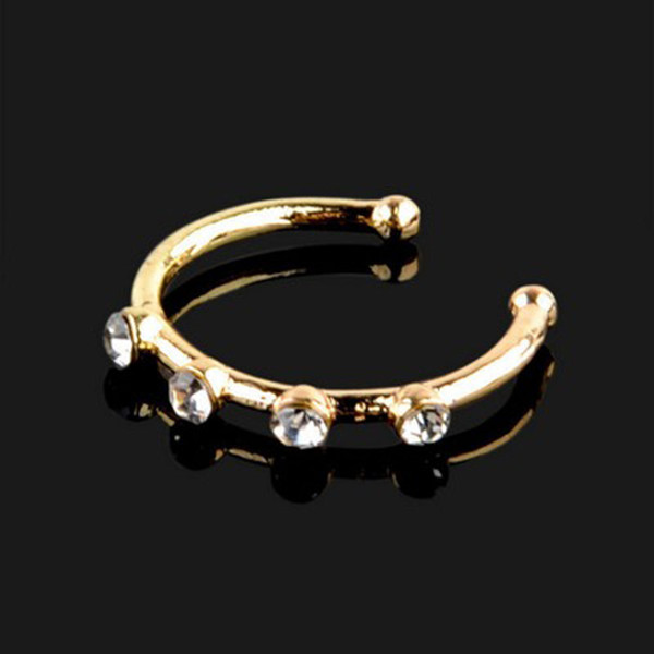 Fashion Nose Ring Body Jewelry Punk Piercing Crystal Rhinestone Nose Ring Ball Hoops Piercing Bone Stud Jewelry