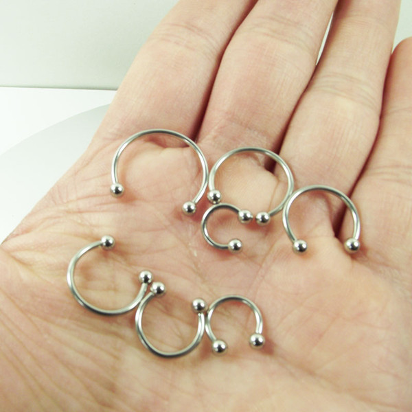 4 Pieces 14G 16G Nose Ring Horseshoe Circular Barbell Ball Cone surgical Stainless Steel Lip Eeybrow Body Jewelry piercing