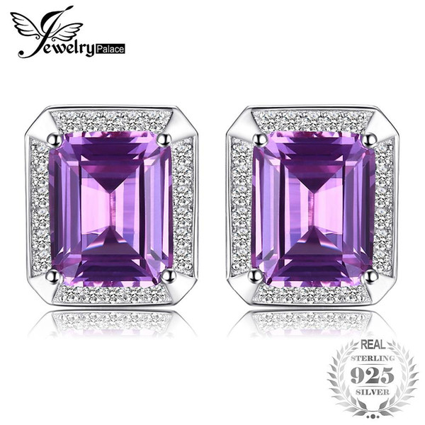 JewelryPalace Men Luxury 8.6ct Alexandrite Created Sapphire Cufflinks 925 Sterling Silver Jewelry Men Cufflinks Fine Jewelry