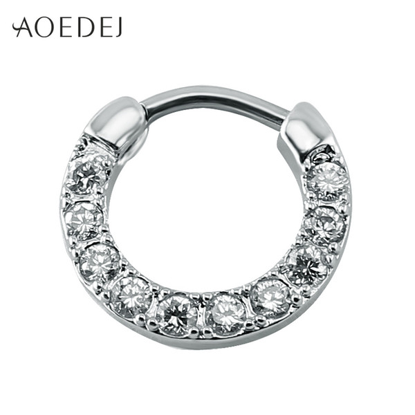 AOEDEJ 1 Pc New Design Septum Piercing Body Jewelry Austria Zirconia 16g Septums Clickers Jewelry Fashion Nose Rings for Women