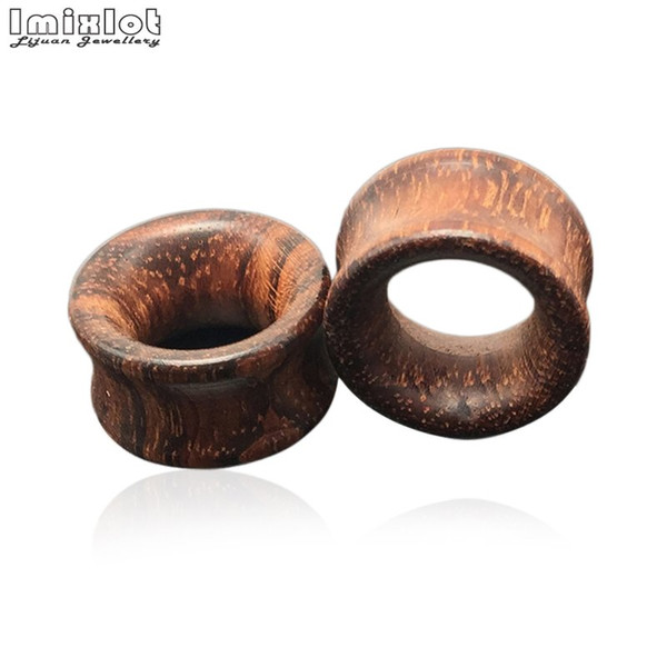 2PCS Fashion Ear Plugs Wood Flesh Tunnels Saddle Ear Gauges 8mm-20mm Solid Hollow Body Piercing Jewelry For Men Women Expanders