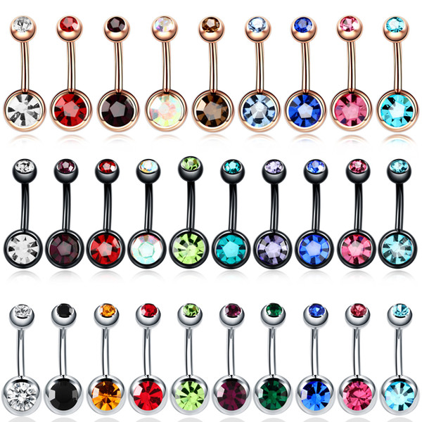 1PC Steel Piercings Ombligo 14G Navel Piercings Nombril Gem Belly Belly Button Piercing Dangle Earrings Body Jewelry