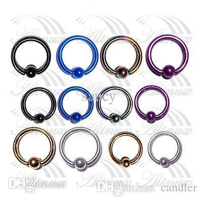 Free Shipping Titanium Captive Ring BCR Eyebrow Tragus Nose Nipple Ring Bar CBR Lips Piercings 10mm 2015 New Arrival Promotion