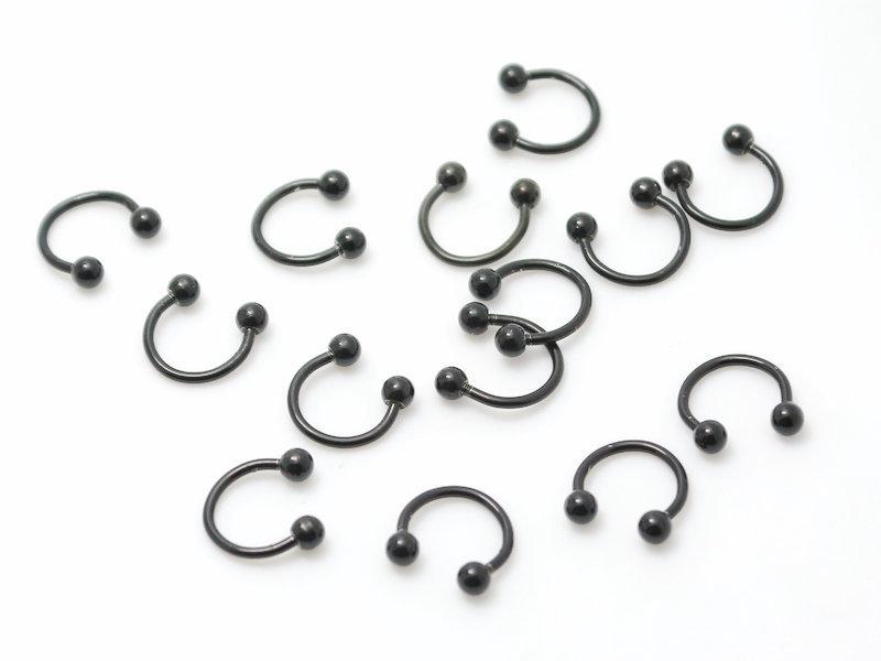 Wholesale-10pcs body piercing jewelry steel black color cbr horseshoe fashion circular rings wholesale lots septum rings lip rings