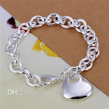 Mix 4 Style 925 silver links chain fit heart-shaped and dragonfly pendant women bracelet gift