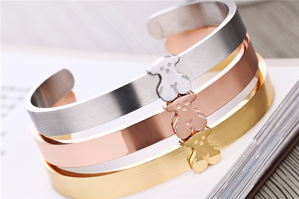 Factory Direct Sales Cubs titanium steel opening couple bracelet tricolor jewelry wholesale