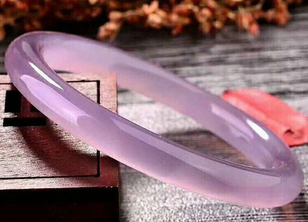 56-60mm Chinese Natural Purple Lavender Nephrite Jade/ Gems Bracelet Bangl