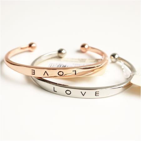 Environmentally friendly bracelet simple love open alloy bracelet female fashion daily girl friends gifts