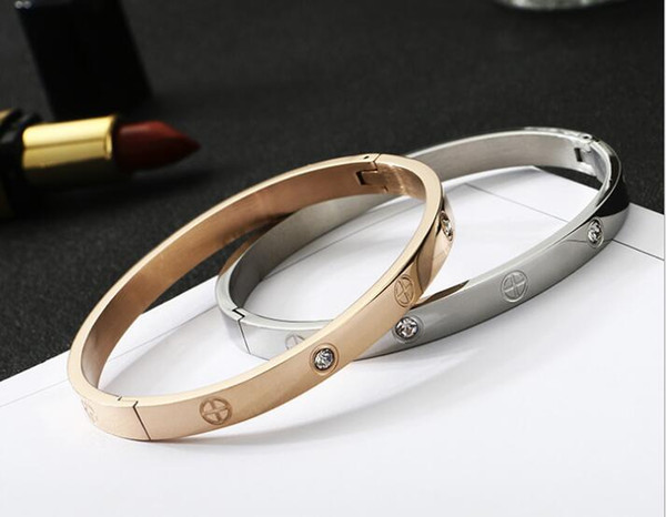 2018 Titanium Steel Love Bracelets silver rose gold Bangles Women Men Screw Screwdriver Bracelet Couple Jewelry