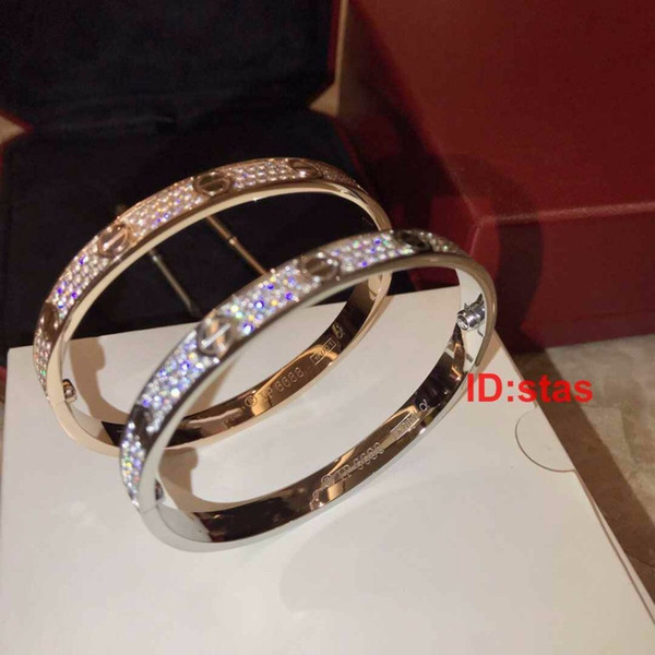 Top Quality All Sky Star Diamond Rose Gold Silver Luxury Designer Women Party Gift Mens Bracelet Bangle Jewelry Bracelets