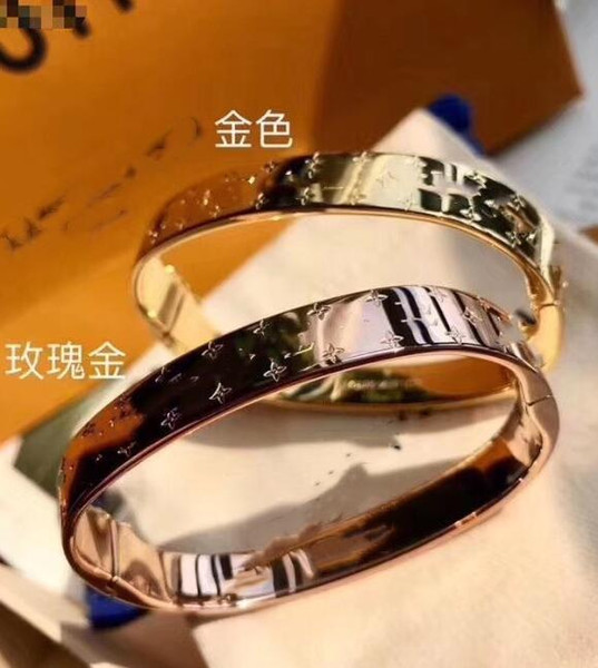 Low factory price jewelry wholesale new four-leaf L lettering 18K gold titanium steel female classic bracelet bracelet