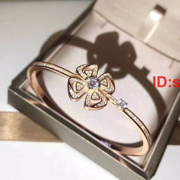 Top Quality Rose Gold Silver Diamond Luxury Designer Women Bangle Jewelry Bracelets Party Gift Bracelet