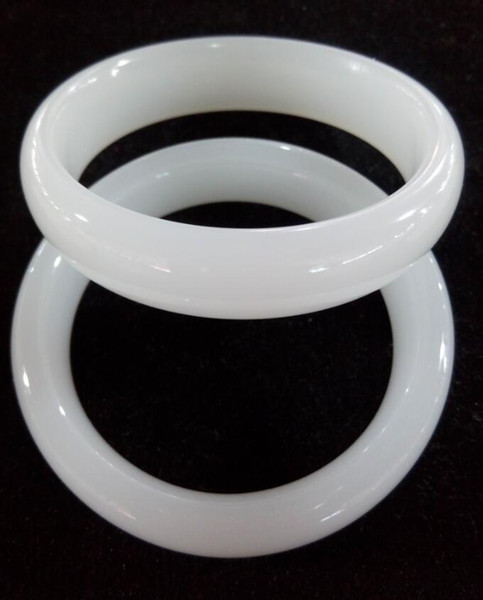 56-60mm NEW ~ A pair White Jade Jewelry bangle bracelet Freeshipping