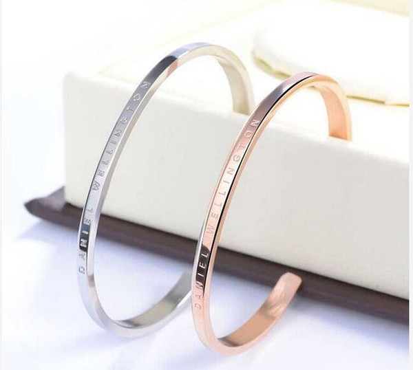 Titanium steel bracelet for men and women lovers with students contracted joker rose gold bracelet D4