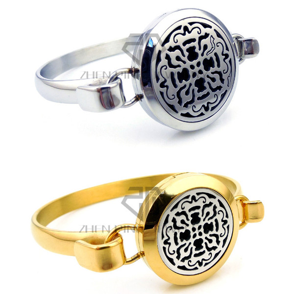 Round Gold & Silver Old World Cross (25-30mm) Bracelet Aromatherapy Diffuser Locket Bracelet Essential Oils Diffuser Locket Bangle